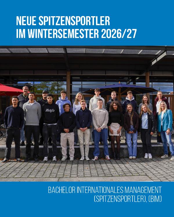 Neue Spitzensportler im Wintersemester 2026/27