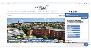 DIAS auf der Website der Hochschule