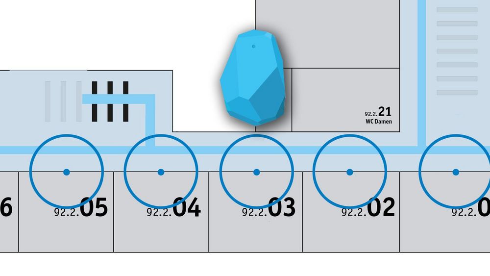 Gebäudegrundriss mit Beacon