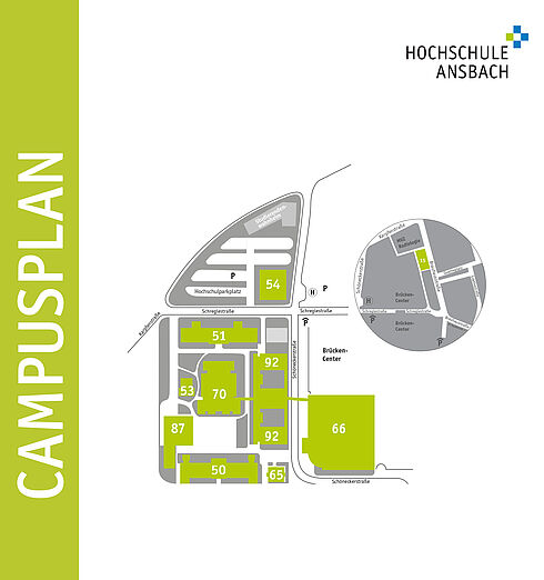 Campusplan wichtige Orte