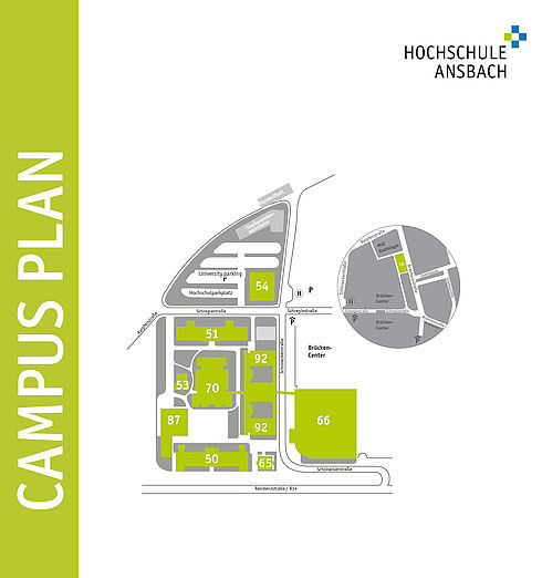 Campusplan wichtige Orte